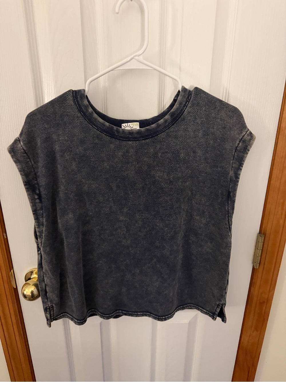 Aerie Offline - Washed Black Sleeveless Boxy Top